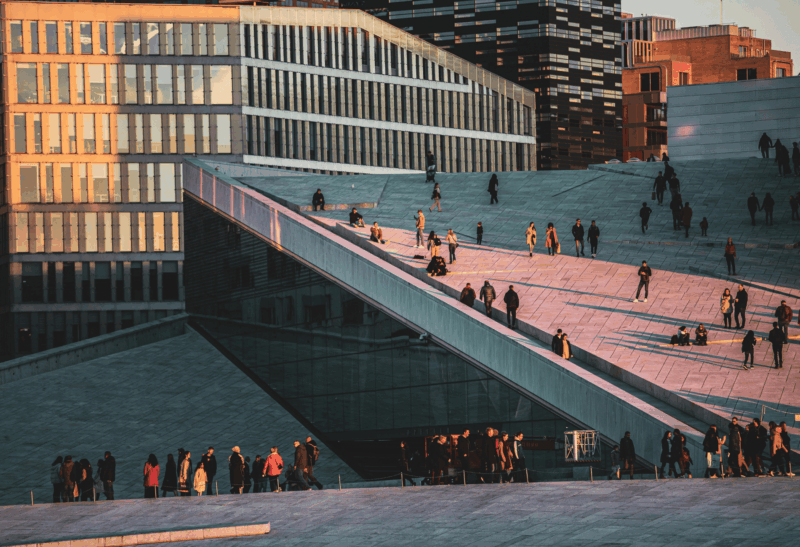Oslo opera house al tramonto